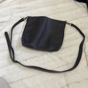 Real leather dark brown cross body bag custom made in Hoi Ann, Vietnam